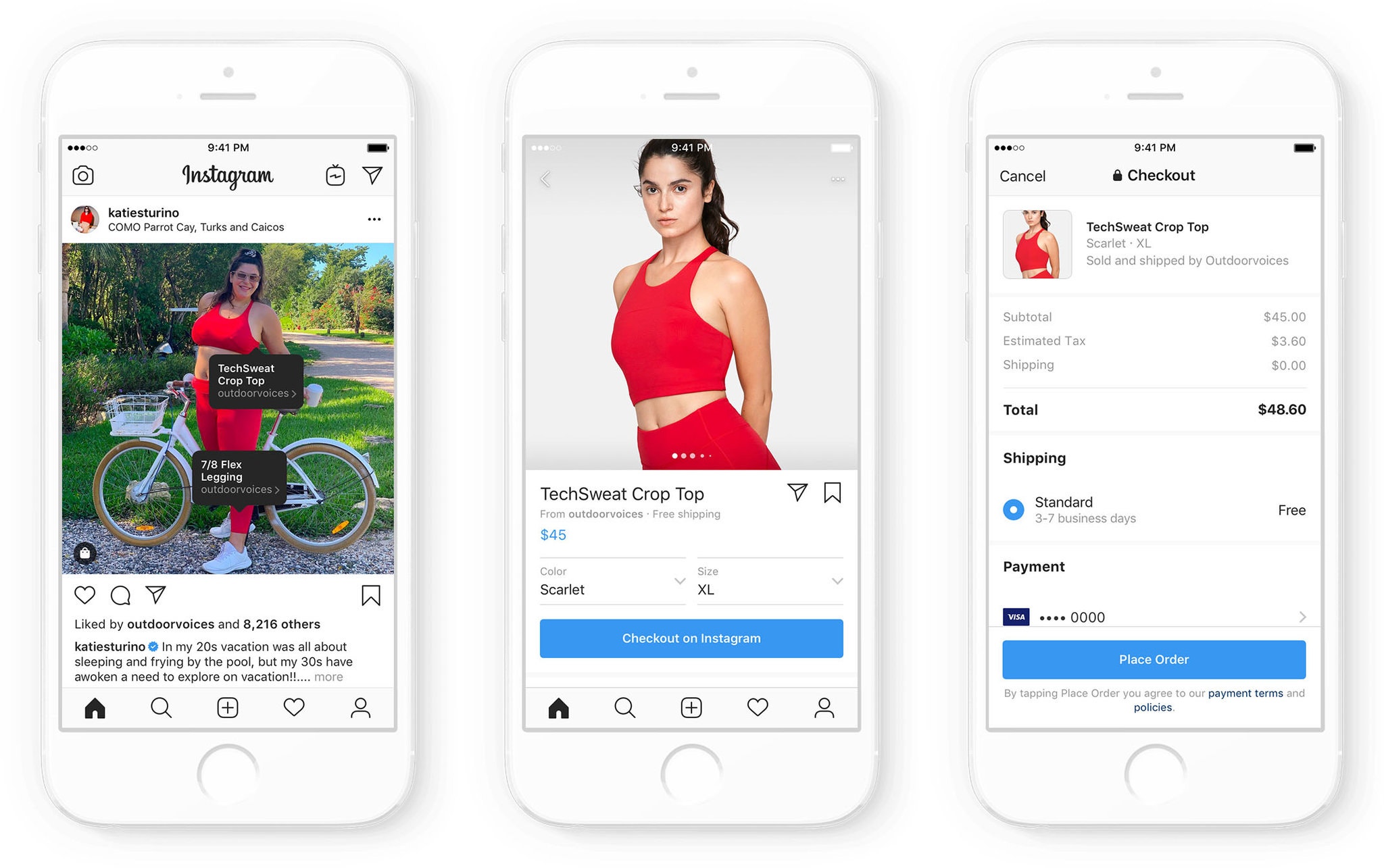 Eksempel på Instagram-shopping for små bedrifter